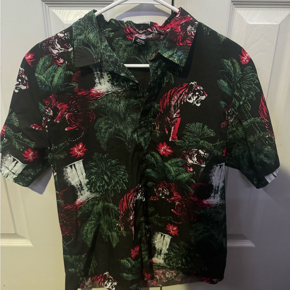 Tiger Patterened Button Down